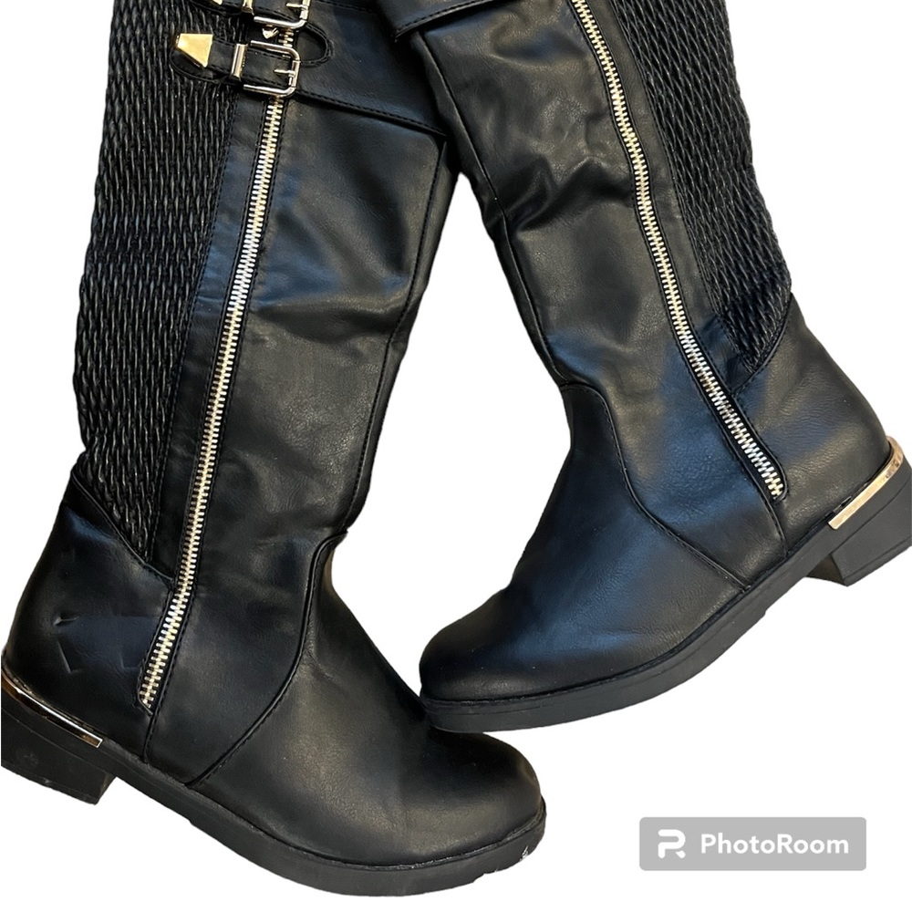 Top Moda Riding Boots black with gold hardware size 5